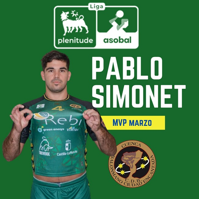 Pablo Simonet, nominado a mejor jugador del mes de marzo en Liga Plenitude